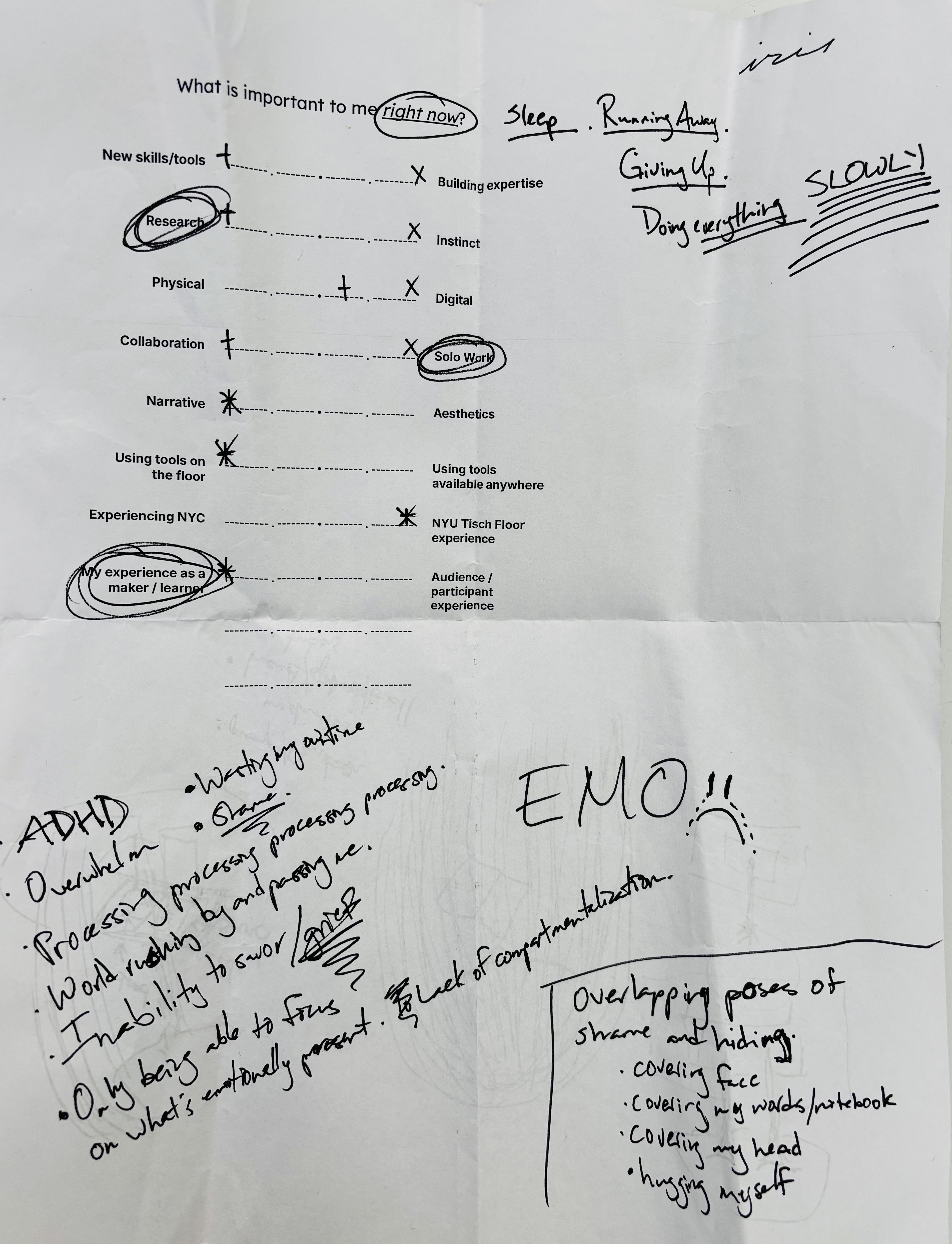 priorities sheet